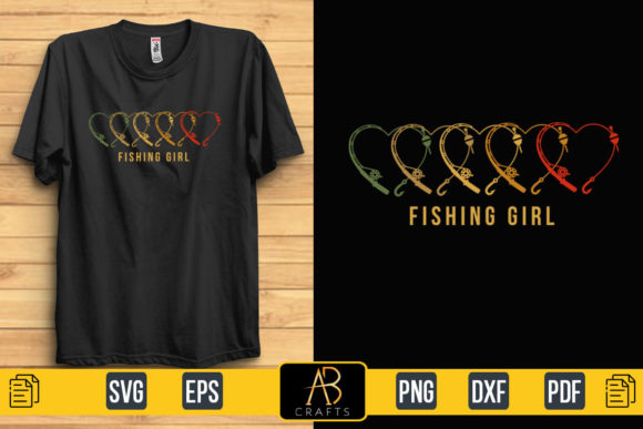 About Fishing Girl Quote T Shirt Design: Graphics & Print Templates