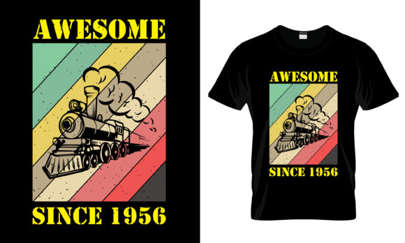Awesome Since 1956 T-Shirt Graphics and Print Templates