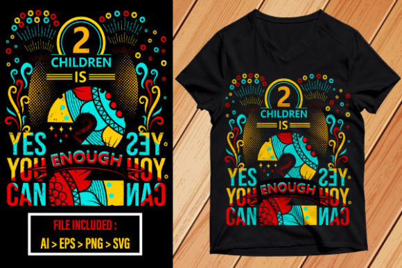 Children's Trendy Typography T-Shirt: Graphics & Print Templates