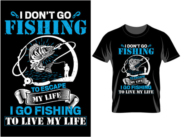 Fishing Typography T Shirt Design 3: Graphics & Print Templates