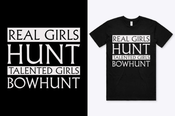 Girls Bow Hunting T-Shirt Design Graphics and Print Templates