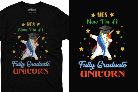 Graduate Unicorn T-shirt Design Vector: Graphics & Print Templates