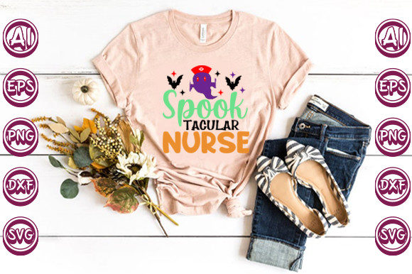 Halloween Day Spook Tacula Nurse T-shirt: Graphics & Print Templates