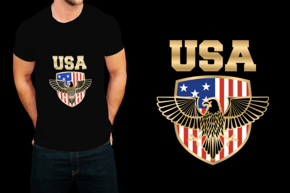 Luxury USA T-Shirt Design Vector: Graphics & Print Templates