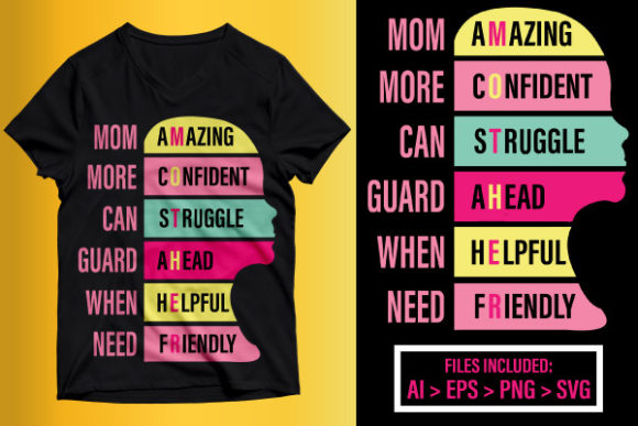 Mother Eye-catchy Typography T-shirt Graphics & Print Templates