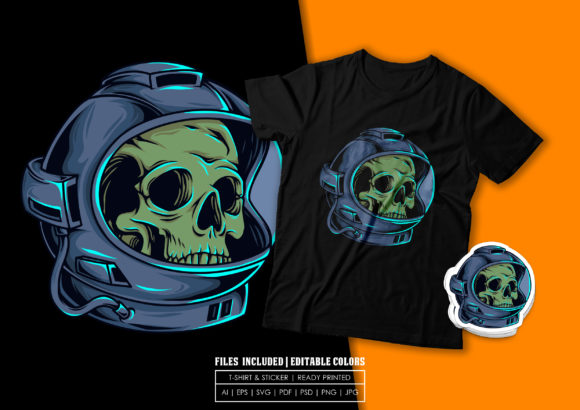 T-shirt Design - Astroskull: Graphics & Print Templates