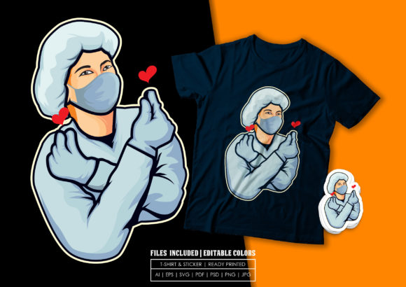 T-shirt Design - Nurse Love Graphics and Print Templates